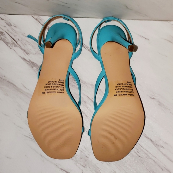 STEVE MADDEN Amada Teal Leather High Heel Sandals - Picture 8 of 9